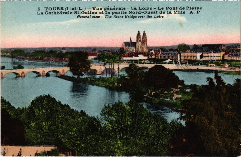 Carte postale ancienne Tours vue generale à Tours