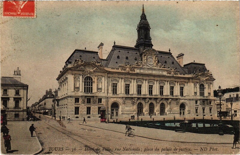 Carte postale ancienne Tours Hotel de Ville à Tours