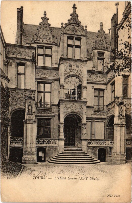 Carte postale ancienne Tours Hotel Gouin à Tours