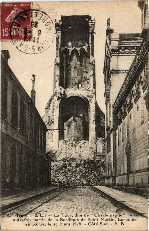 Carte postale ancienne Tours Tour Charlemagne à Tours