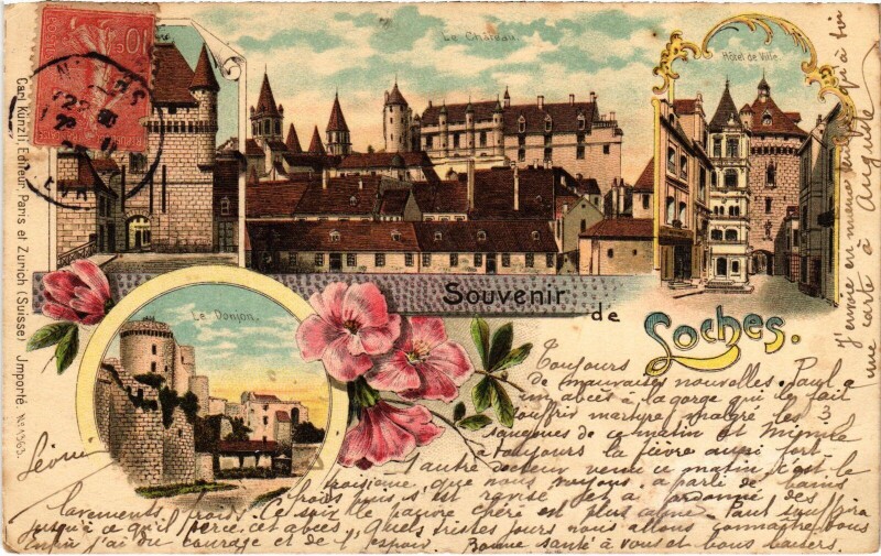 Carte postale ancienne Loches souvenir à Loches