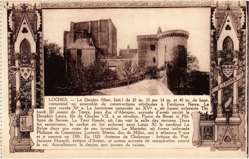 Carte postale ancienne Loches le Donjon à Loches