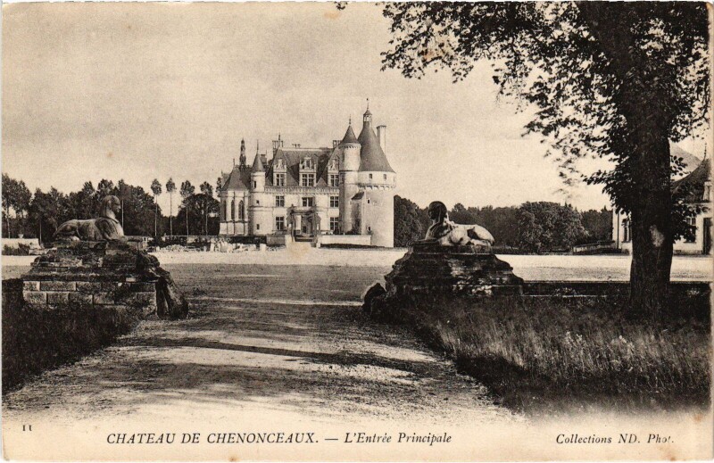 Carte postale ancienne Chenonceaux le Chateau entree principale à Chenonceaux