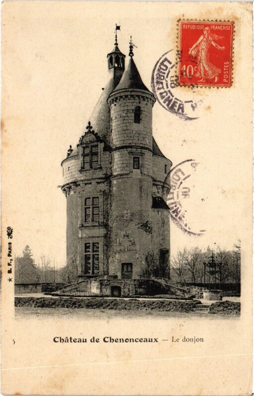 Carte postale ancienne Chenonceaux le Chateau le Donjon à Chenonceaux