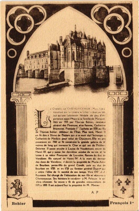 Carte postale ancienne Chenonceaux le Chateau à Chenonceaux
