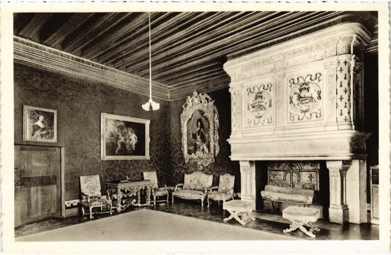 Carte postale ancienne Chenonceaux Salon Louis Xiii à Chenonceaux
