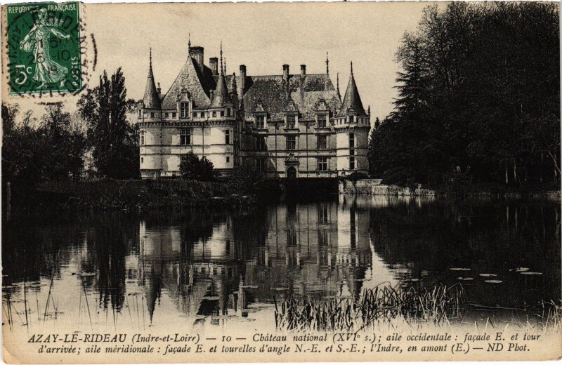 Carte postale ancienne Azay le Rideau Chateau National à Azay-le-Rideau