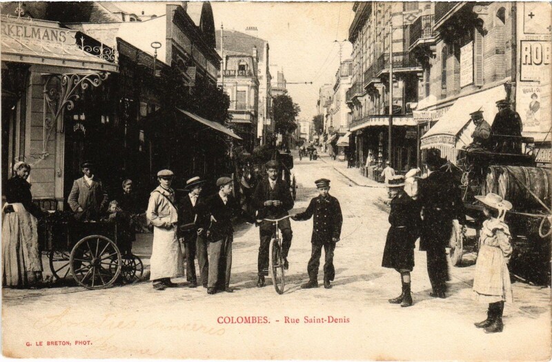 Carte postale ancienne Colombes Rue Saint-Denis à Colombes
