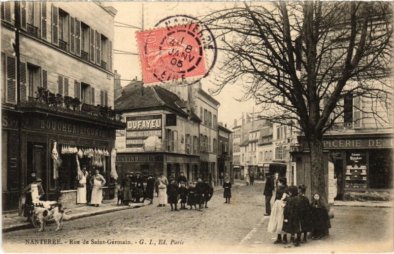 Carte postale ancienne Nanterre Rue de Saint-Germain à Nanterre