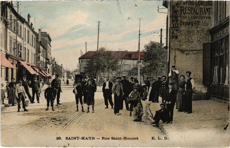 Carte postale ancienne Saint-Maur Rue Saint-Honoré