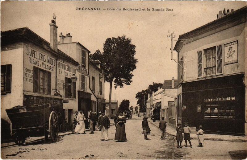 Carte postale ancienne Brévannes Coin du Boulevard Grande Rue