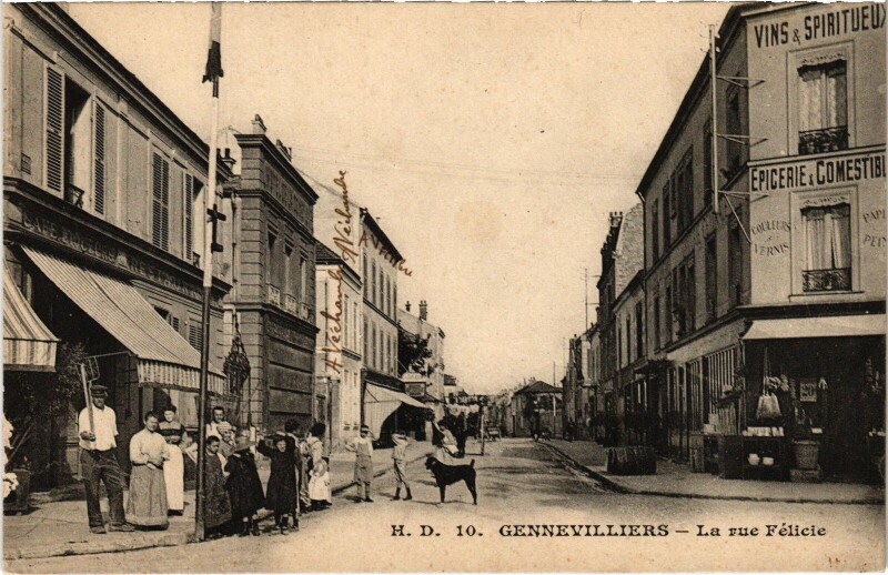Carte postale ancienne Gennevilliers Rue Félicie à Gennevilliers