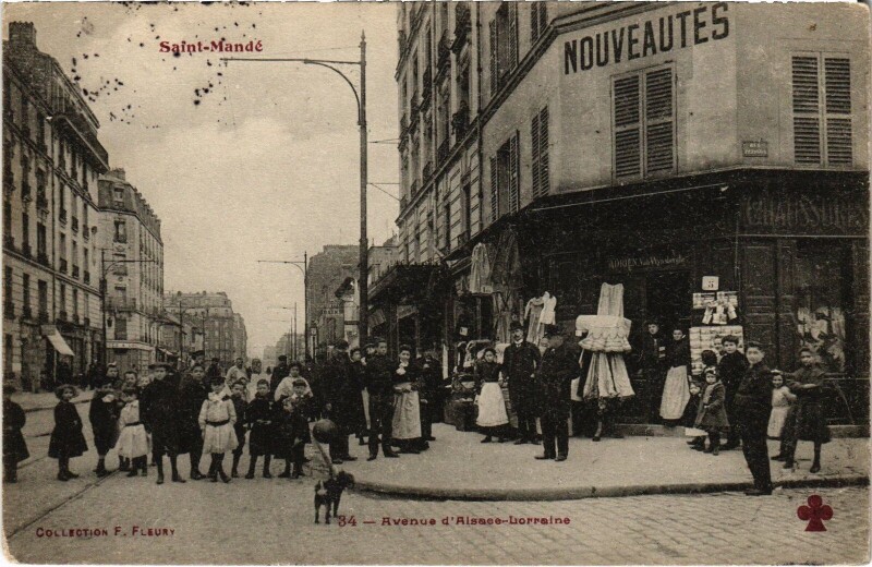 Carte postale ancienne Saint-Mandé Avenue d'Alsace-Lorraine F. Fleury à Saint-Mandé
