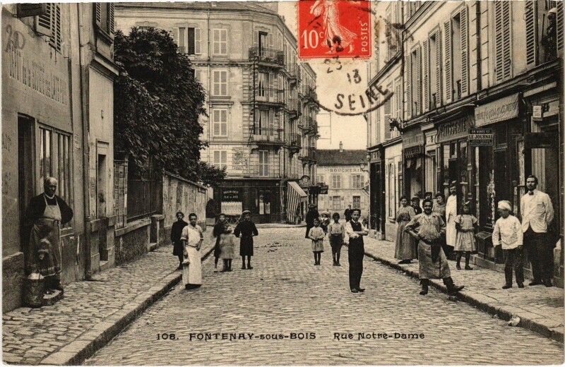 Carte postale ancienne Fontenay-sous-Bois Rue Notre-Dame à Fontenay-sous-Bois