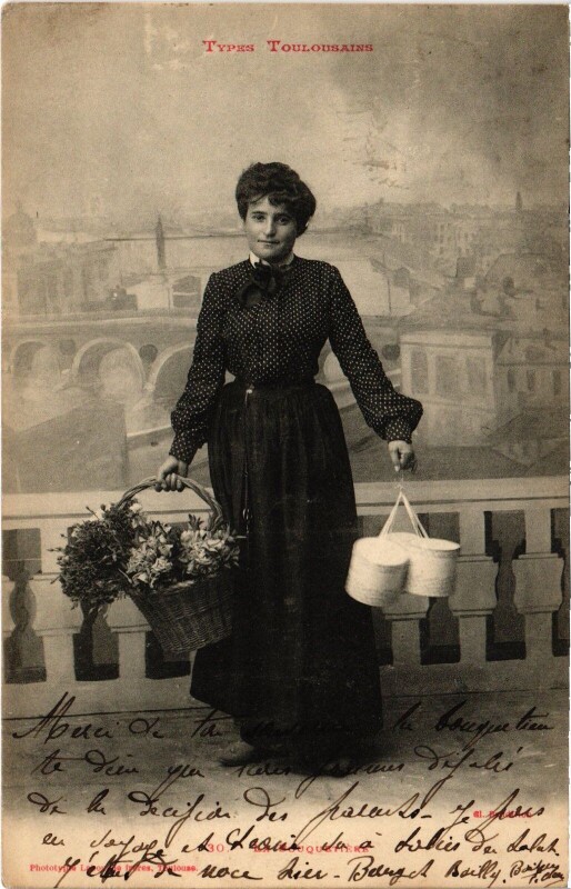 Carte postale ancienne Toulouse Bouquetier Folklore à Toulouse
