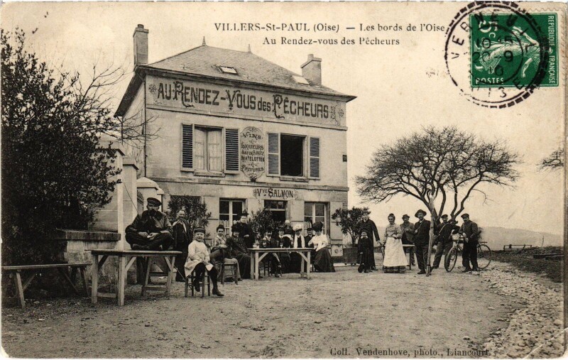 Carte postale ancienne Villers-Saint-Paul Rendez-vous des Pecheurs à Saint-Paul