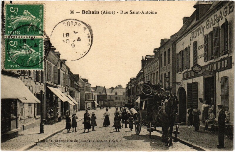 Carte postale ancienne Bohain Rue Saint-Antoine