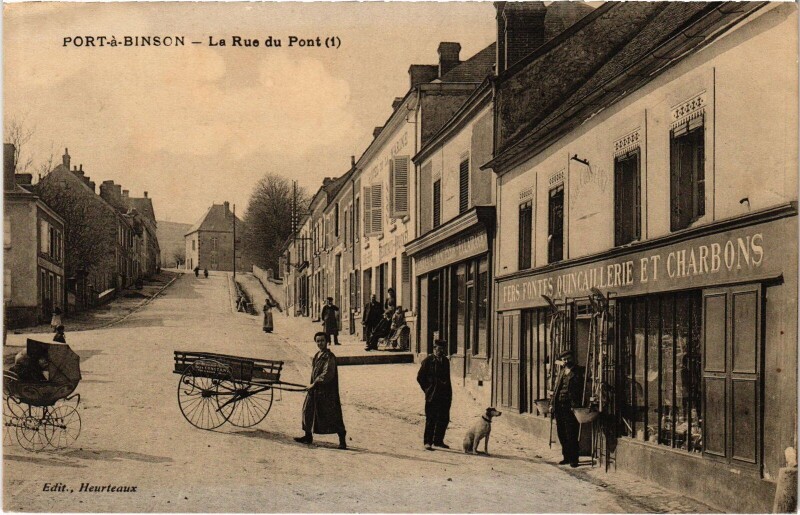 Carte postale ancienne Port-a-Binson Rue du Pont
