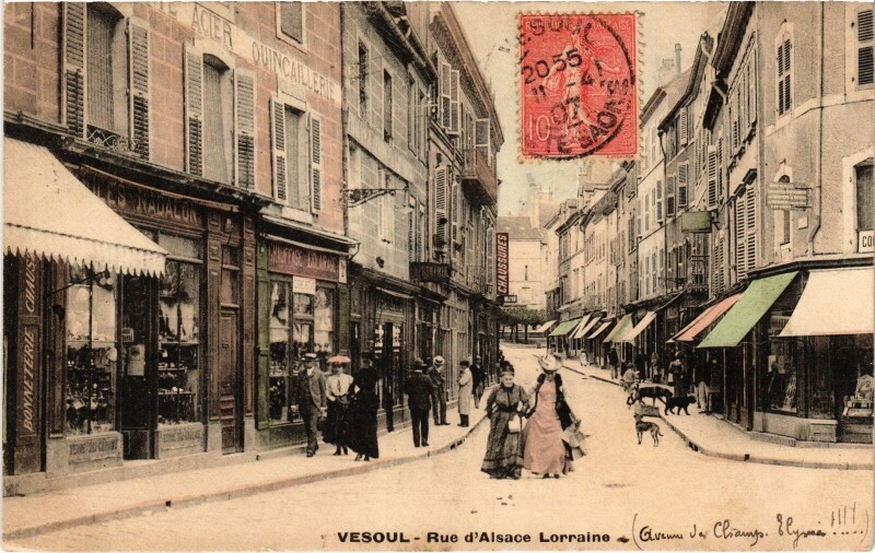 Carte postale ancienne Vesoul Rue d'Alsace-Lorraine à Vesoul