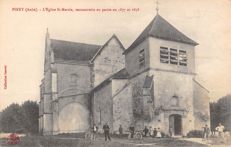 Carte postale ancienne Piney - Eglise Saint Martin à Piney
