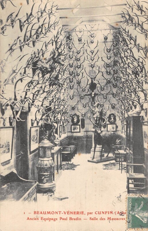 Carte postale ancienne Beaumont Venerie Par Cufin - Ancien Equipage Paul Bredin - Salle Des Mass