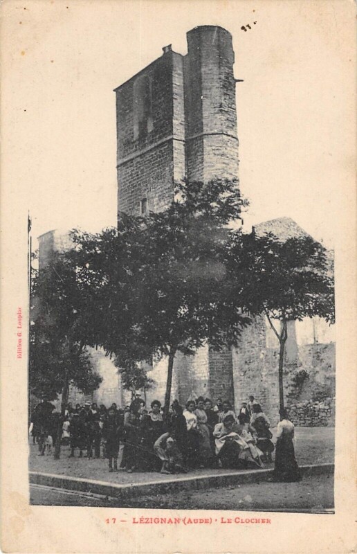 Carte postale ancienne Lezignan - Le Clocher