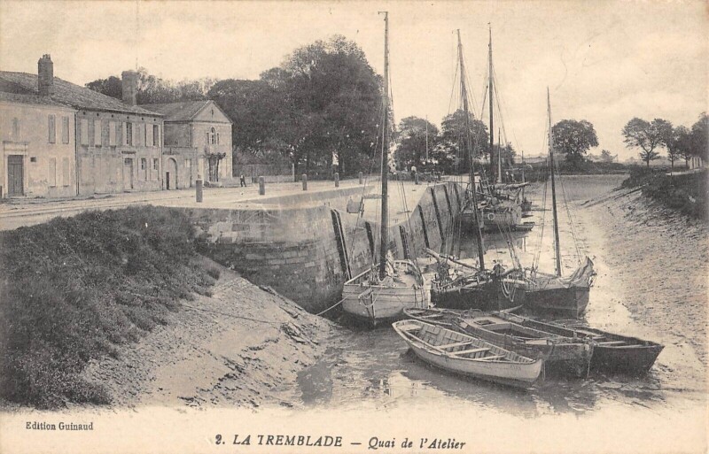 Carte postale ancienne La Tremblade - Quai De L'Atelier à La Tremblade