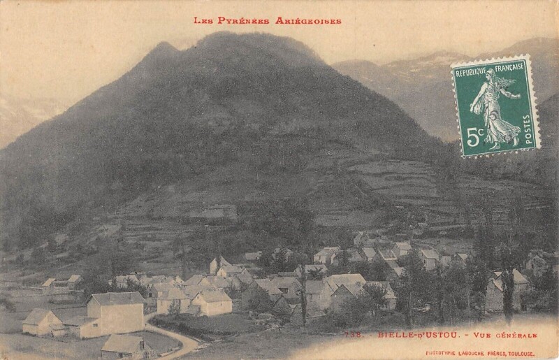 Carte postale ancienne Bielle D'Ustou - Vue Generale à Ustou