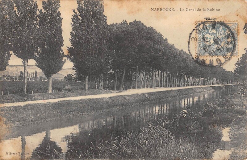 Carte postale ancienne Narbonne - Le Canal De La Robine à Narbonne