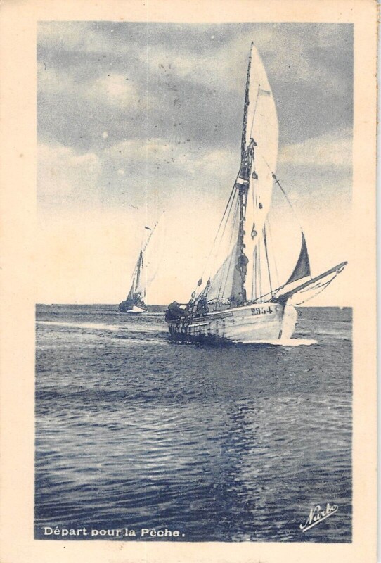 Carte postale ancienne Port La Nouvelle Depart Pour La Peche à Port-la-Nouvelle