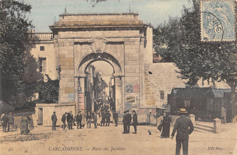 Carte postale ancienne Carcasonne - Porte Des Jacobins