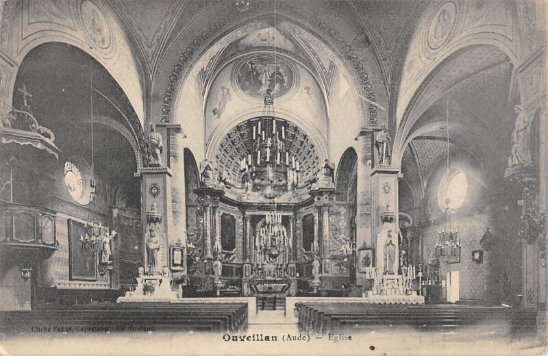 Carte postale ancienne Ouveillan - Eglise à Ouveillan