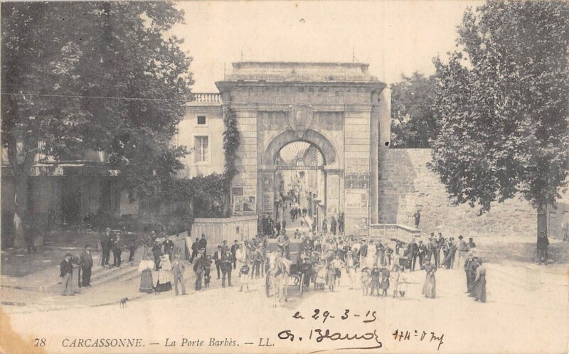 Carte postale ancienne Carcassonne - La Porte Barbes à Carcassonne