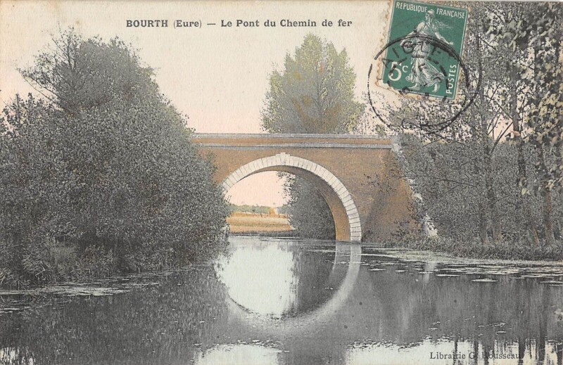 Carte postale ancienne Bourth - Le Pont Du Chemin De Fer à Bourth