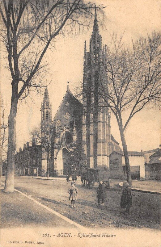 Carte postale ancienne Agen - Eglise Saint Hilaire