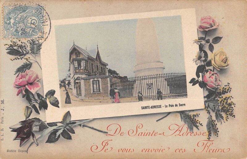 Carte postale ancienne De Sainte Adresse Je Vous Envoie Ces Fleurs à Sainte-Adresse
