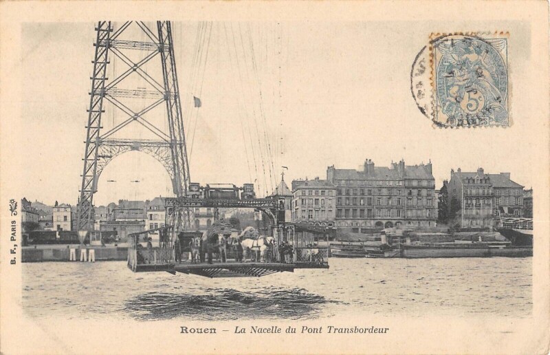 Carte postale ancienne Rouen - La Nacelle Du Pont Transbordeur à Rouen