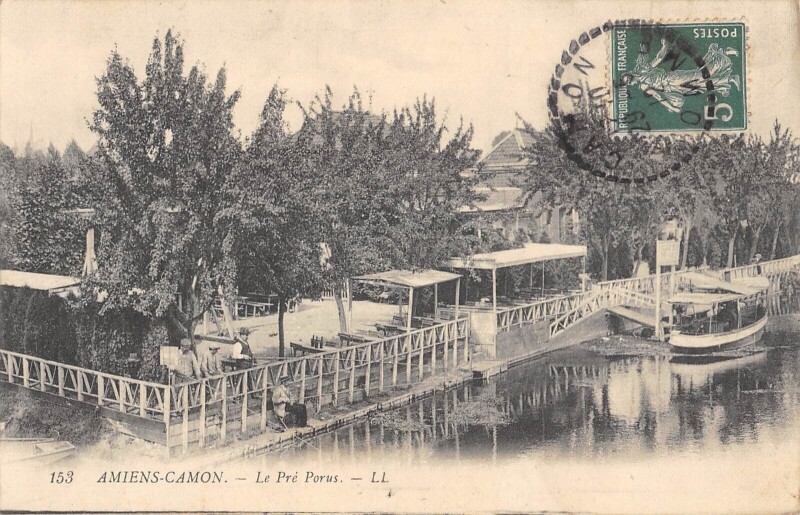 Carte postale ancienne Amiens Camons - Le Pre Porus à Amiens