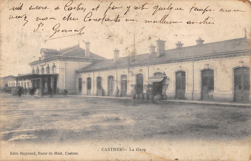 Carte postale ancienne Castres - La Gare à Castres