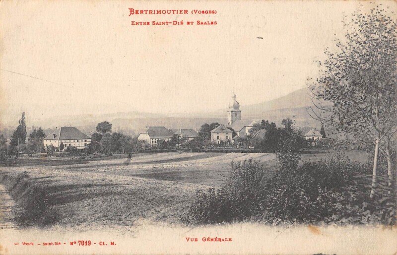 Carte postale ancienne Bertrimoutier - Vue Generale à Bertrimoutier