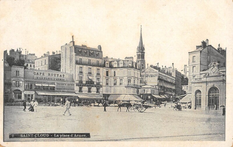 Carte postale ancienne Saint Cloud - Place D'Armes à Saint-Cloud
