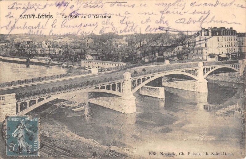 Carte postale ancienne Saint Denis - Le Pont De La Garenne à Saint-Denis