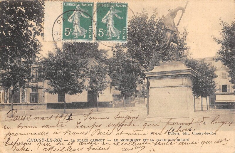 Carte postale ancienne Choisy Le Roi - Monument E La Gare Aux Boeufs à Choisy-le-Roi
