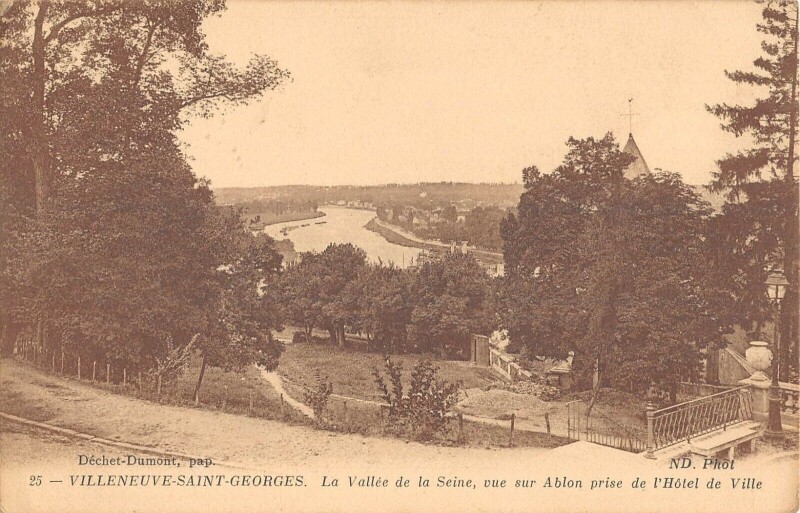 Carte postale ancienne Villeneuve Saint Georges - La Vallee De La Seine - Vue Sur Ablon à Villeneuve-Saint-Georges