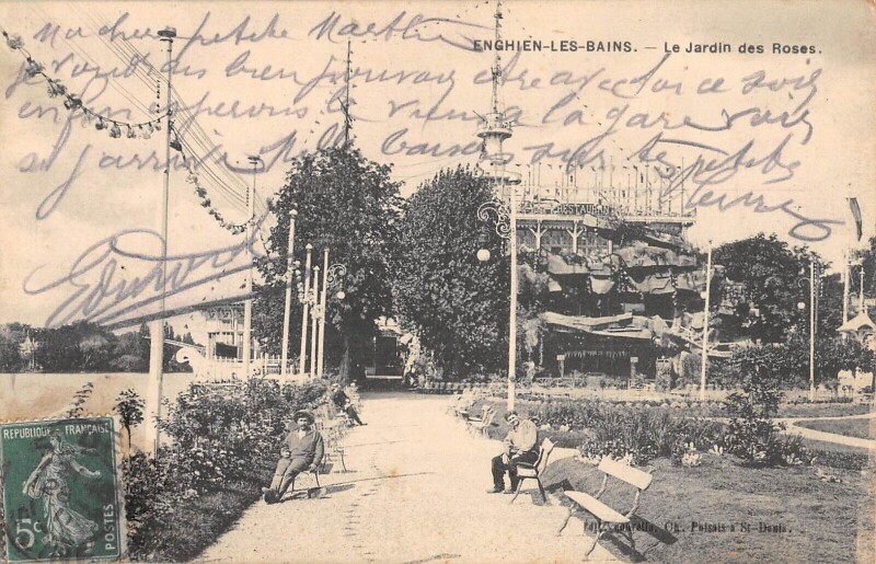 Carte postale ancienne Enghien Les Bains - Le Jardin Des Roses à Enghien-les-Bains