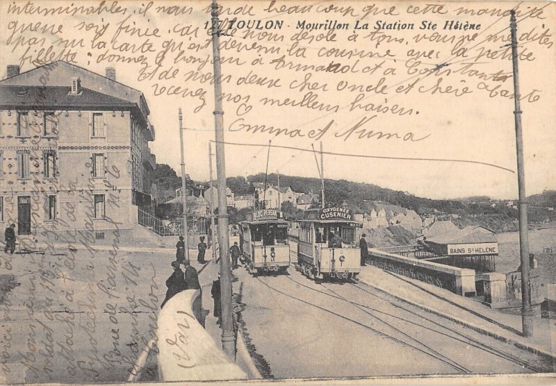 Carte postale ancienne Toulon - Mourillon - La Station Sainte Helene à Toulon