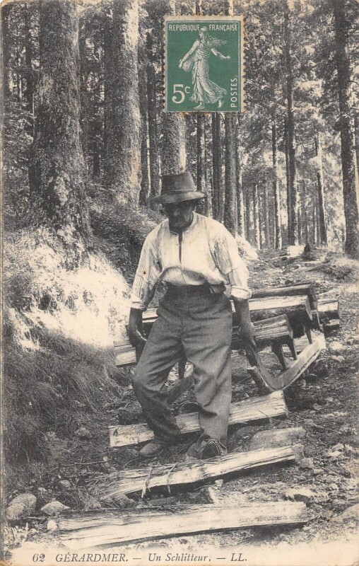 Carte postale ancienne Gerardmer - Un Schlitteur