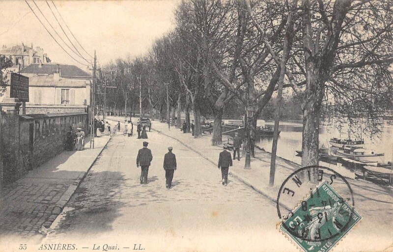 Carte postale ancienne Asnieres - Le Quai