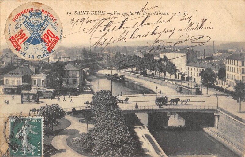 Carte postale ancienne Saint Denis - Vue Sur La Rue Briche Echalas à Saint-Denis