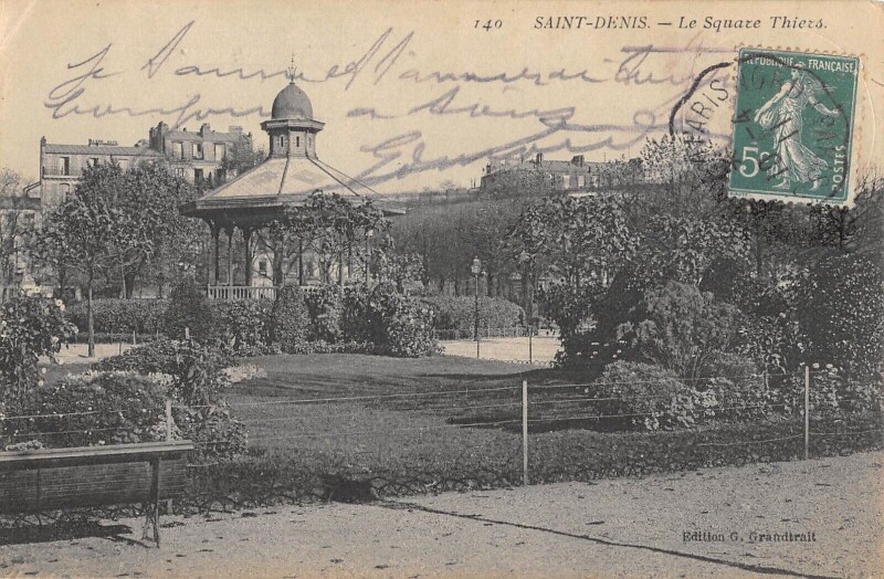 Carte postale ancienne Saint Denis - Le Square Thiers à Saint-Denis
